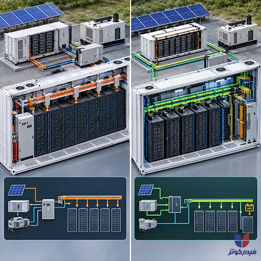 مقایسه توپولوژی میکروگرید AC-Coupled و DC-Coupled در دیتاسنتر کانتینری